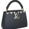 Louis Vuitton Smooth Calfskin Flowers Capucines PM Black  + Brand Box , size 27*17 - Thumbnail Image 1