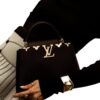 Louis Vuitton Smooth Calfskin Flowers Capucines PM Black  + Brand Box , size 27*17 - Thumbnail Image 9