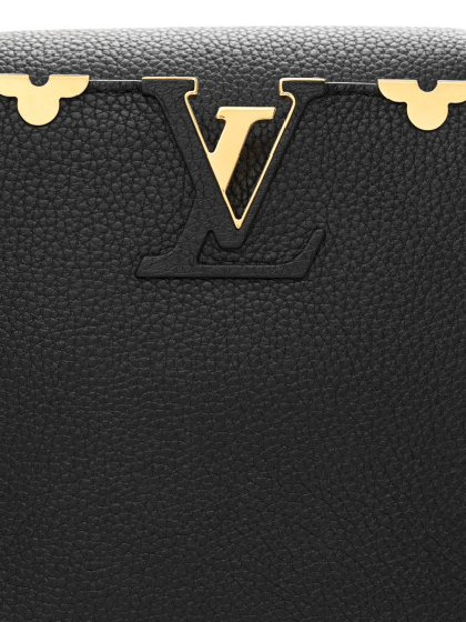 ⁦Louis Vuitton Taurillon Embellished Flower Crown Capucines PM Black + Brand Box , size 27*17⁩ - الصورة ⁦6⁩