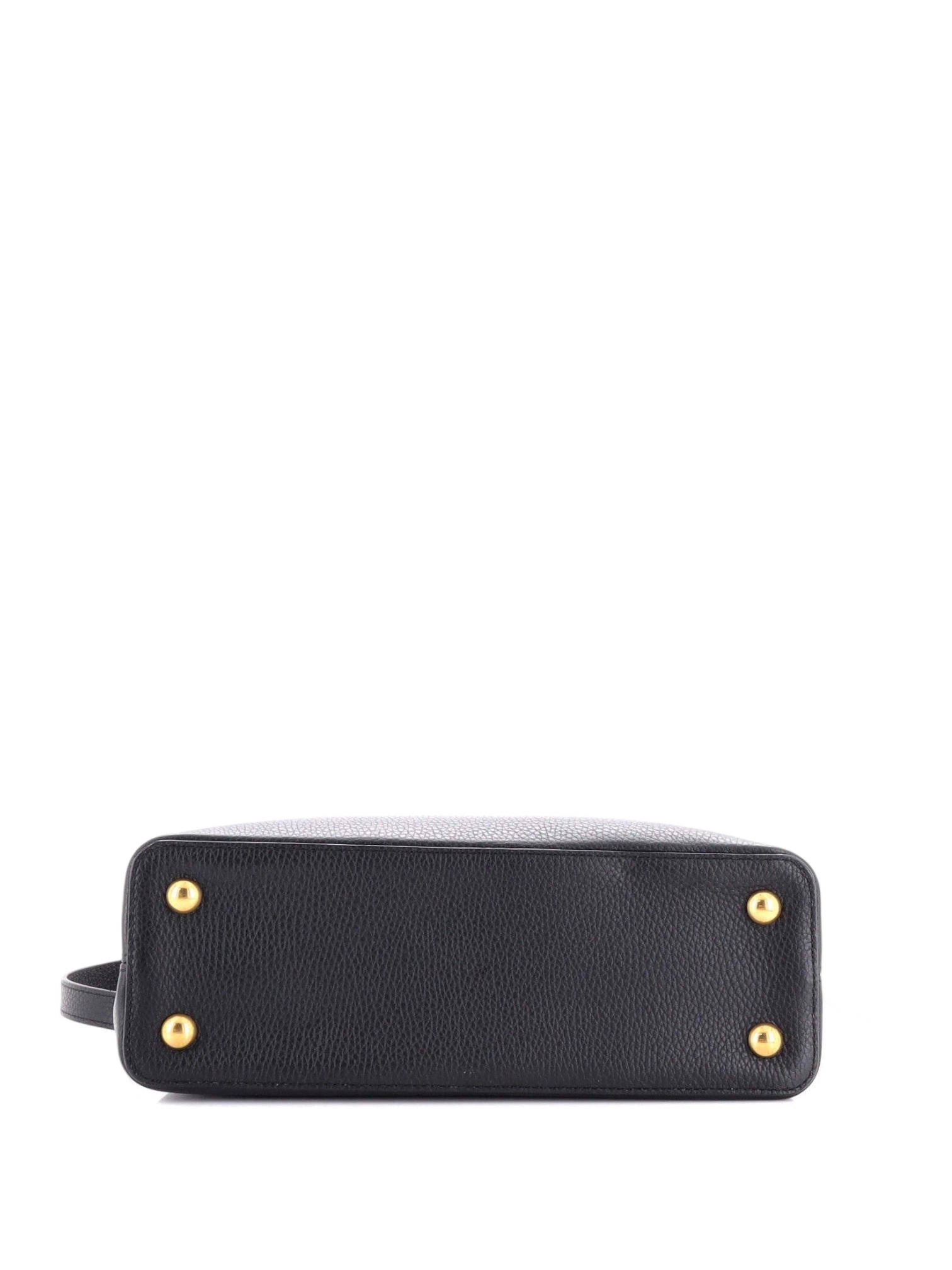 ⁦Louis Vuitton Taurillon Embellished Flower Crown Capucines PM Black + Brand Box , size 27*17⁩ - الصورة ⁦4⁩