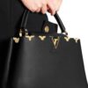 Louis Vuitton Taurillon Embellished Flower Crown Capucines PM Black + Brand Box , size 27*17 - Thumbnail Image 9