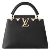 Louis Vuitton Smooth Calfskin Flowers Capucines PM Black  + Brand Box , size 27*17 - Thumbnail Image 3