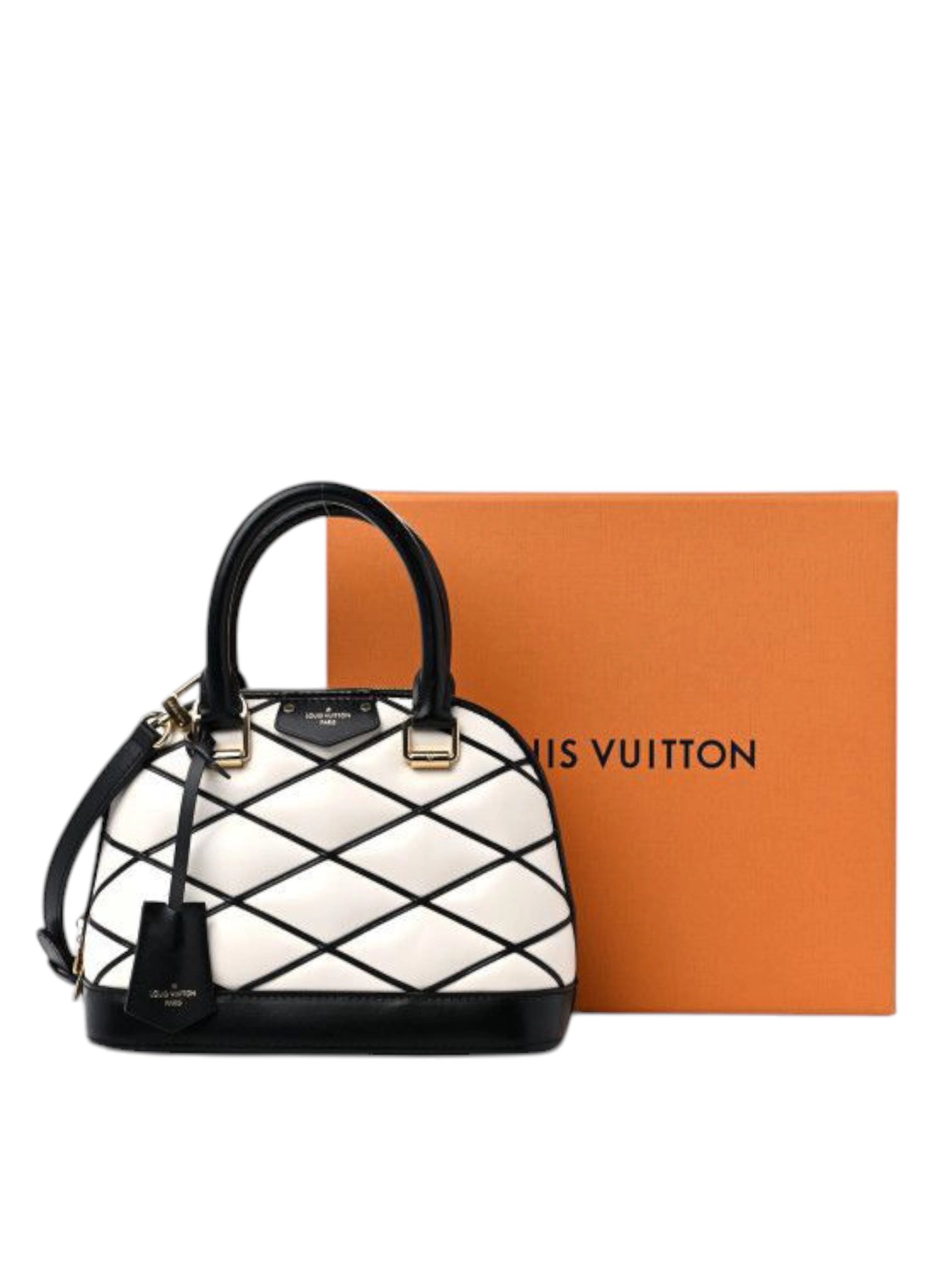⁦Louis Vuitton Alma Malletage White BB  , size 26*17⁩ - الصورة ⁦4⁩