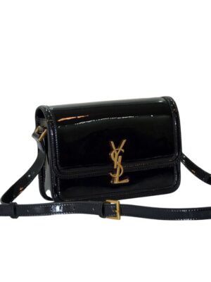 SAINT LAURENT Solferino  Patent Monogramme Satchel Bag + Brand Box , size 24*16