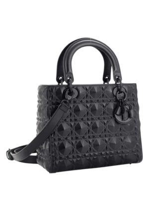 Christian Dior Lady Dior Bag Diamond Motif Cannage Calfskin Medium + Brand Box , size 24*20