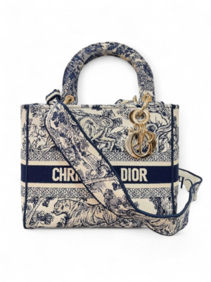 Christine Dior Navy  Lady D Lite Embroidery Daisie + Brand Box , size 24*20