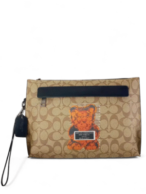 Coach Clutch Large Wristlet 30 In Signature  With Vandal Gummy  + Brand Box , size 30*20
