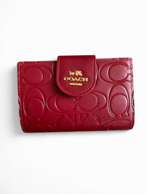 Coach Medium Corner Zip Wallet With Signature Leather + Brand Box , size 13*9