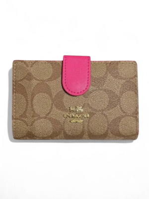 Coach Medium Corner Zip Wallet In Signature Canvas + Brand Box , size 14*10