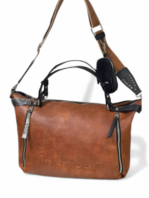 DESIGUAL Big handbag solid colour + shopping bag , size 28*25