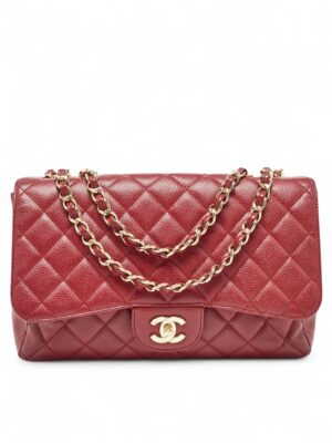 Chanel  Caviar Quilted Leather Jumbo Classic Double Flap Bag + brand Box, size 26*15 *
