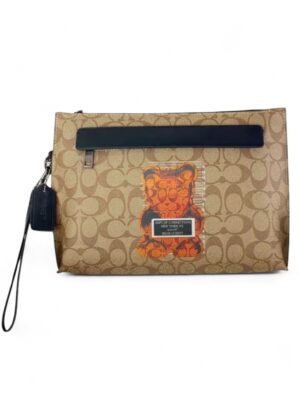 Coach Clutch Large Wristlet 30 In Signature  With Vandal Gummy  + Brand Box , size 30*20