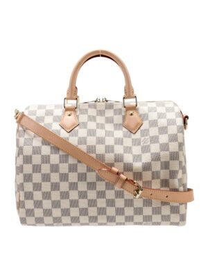 Louis Vuitton Speedy 30 Bandouliere Damier Azur + Brand Box, size 30*21