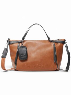 DESIGUAL Big handbag solid colour + shopping bag , size 28*25