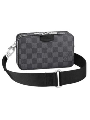 Louis Vuitton Monogram Eclipse Shoulder Bag Black + Brand Box , size 17*12