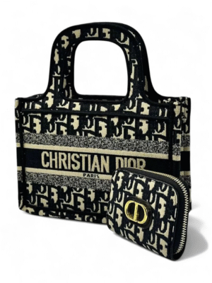 Christian Dior Gift Box Book velvet tote size 25*19 with zip around wallet + Brand Box