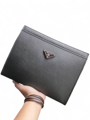 Prada Saffiano Leather Clutch pouch + Brand Box , size 26*20