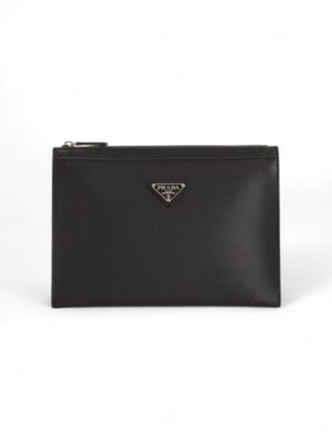 Prada Saffiano Leather Clutch pouch + Brand Box , size 26*20