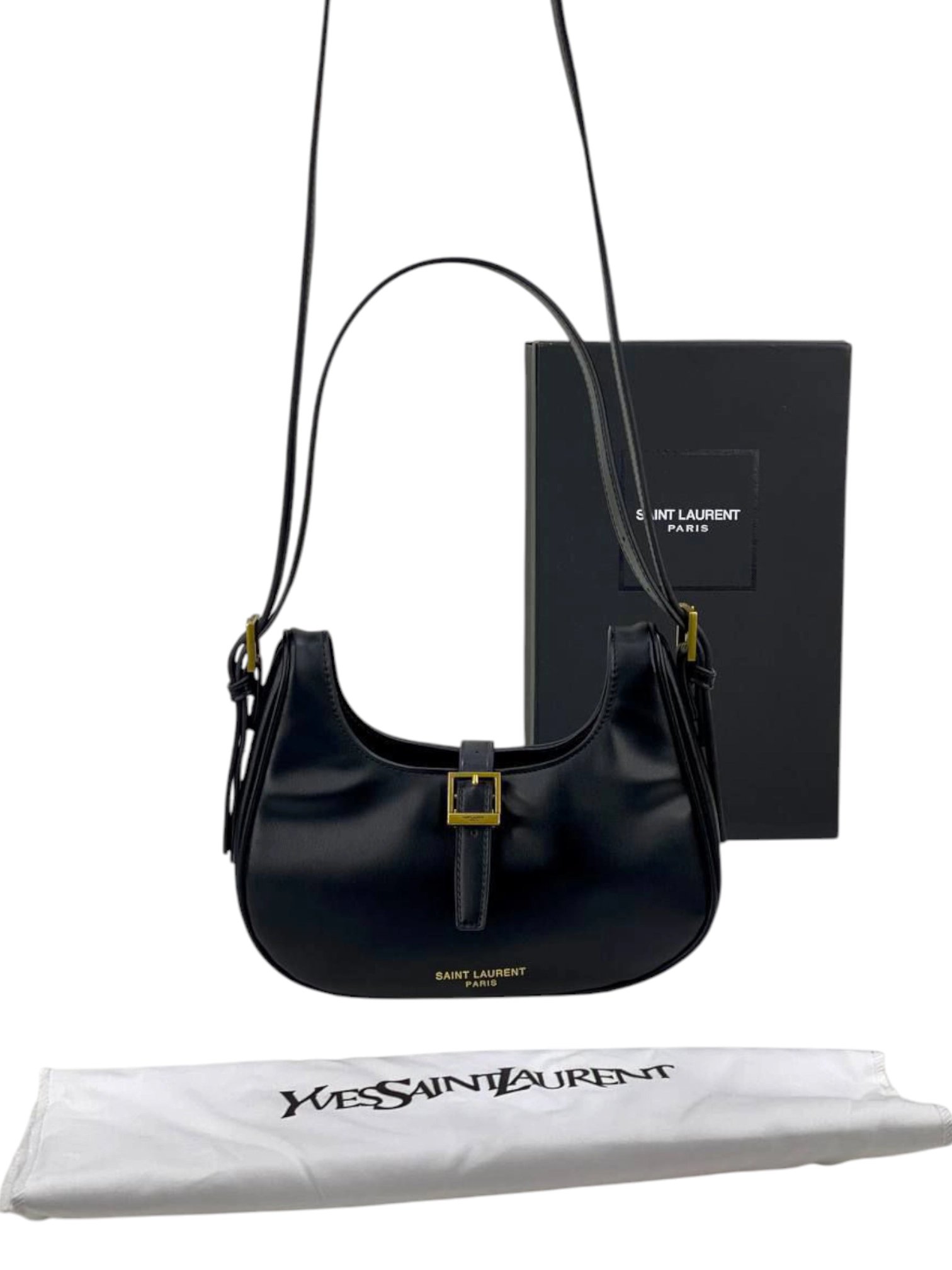 ⁦SAINT LAURENT Le Fermoir Hobo + Brand Box , size 23*19 .. BFR⁩ - الصورة ⁦10⁩