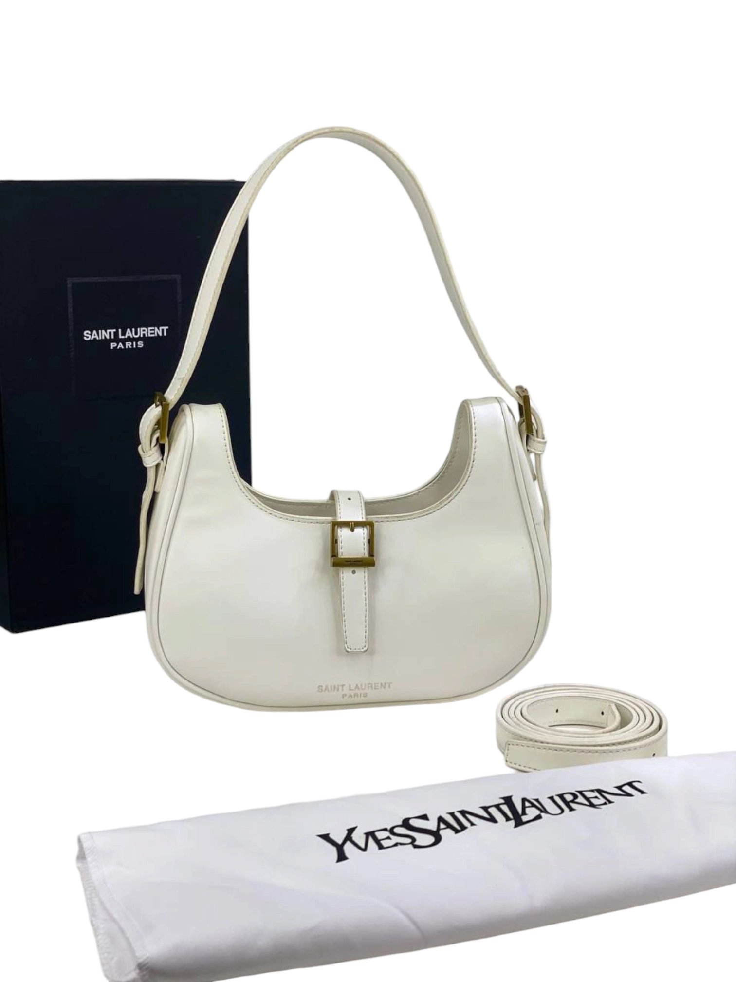 ⁦SAINT LAURENT Le Fermoir Hobo + Brand Box , size 23*19 .. BFR⁩ - الصورة ⁦14⁩