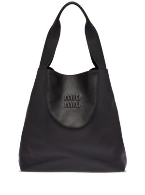 MIU MIU 
embossed-logo leather tote  bag + Dust Cover , size 47*40