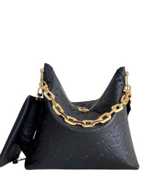 Louis Vuitton Calfskin Embossed Monogram Coussin Hobo MM + Brand Box , size 35*27