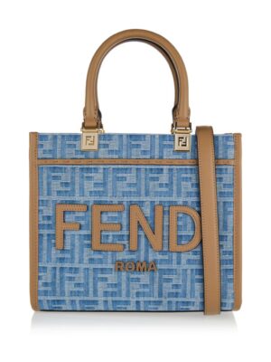 Fendi Denim FF Small Sunshine Shopper + Brand Box size 25*21