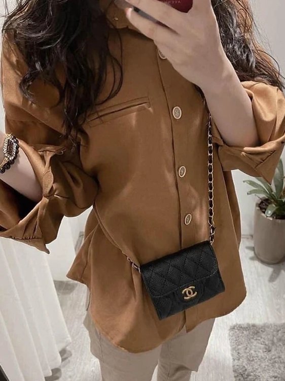 ⁦chanel wallet on chain+ Brand Box , size 12*9cm⁩ - الصورة ⁦2⁩
