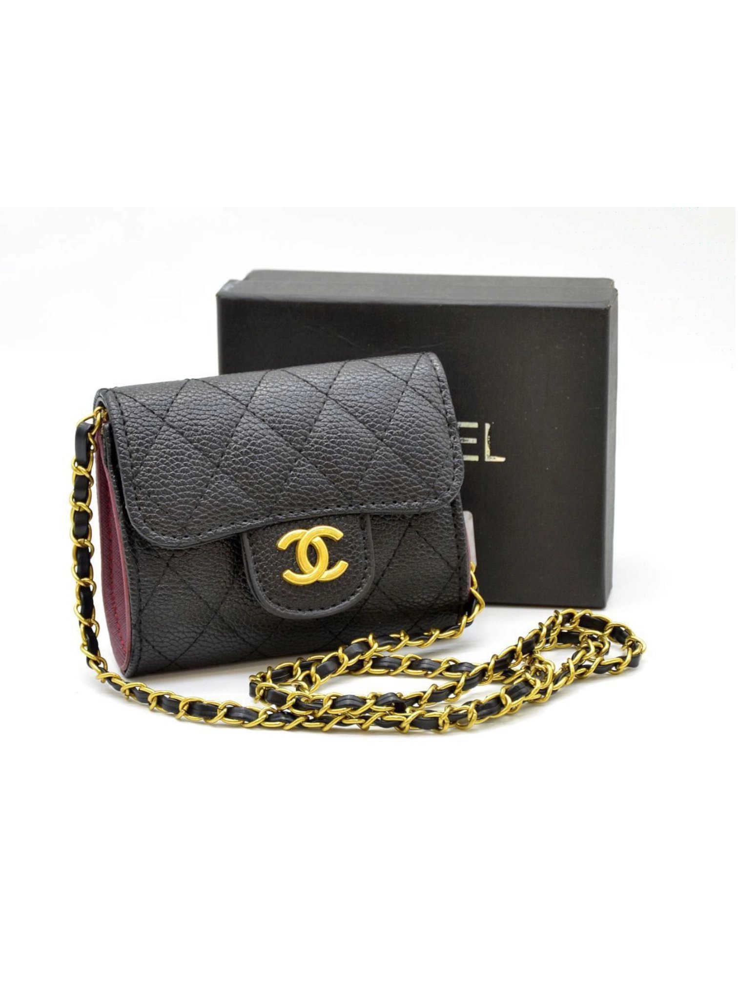 ⁦chanel wallet on chain+ Brand Box , size 12*9cm⁩ - الصورة ⁦1⁩