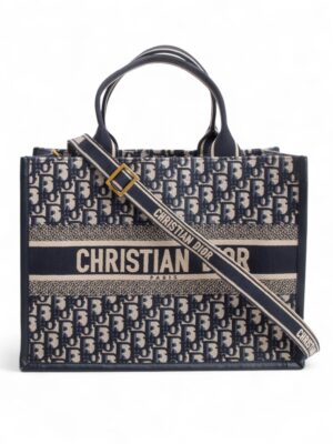 Christian Dior Book Tote  Oblique Embroidery and Calfskin color navy 
  , size  42*31