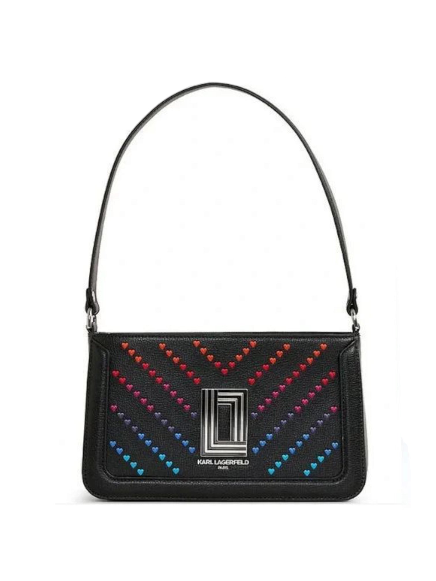 ⁦KARL LAGERFELD PARIS - Simone Ombre Heart Shoulder Bag , size 26*16⁩ - الصورة ⁦1⁩