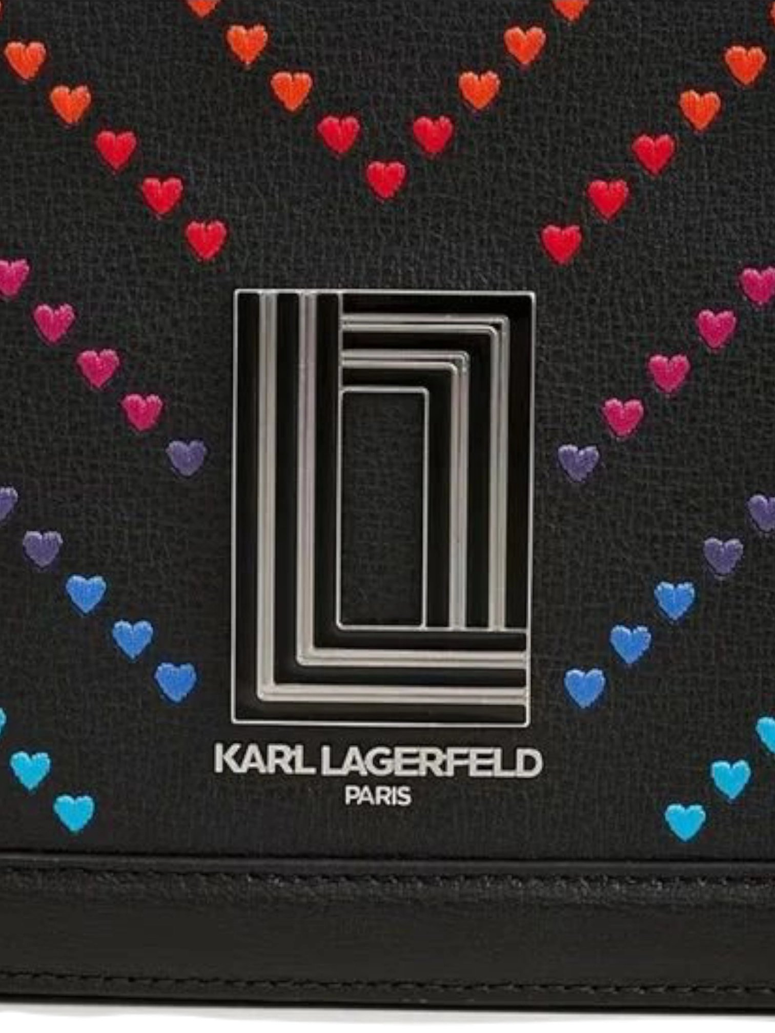 ⁦KARL LAGERFELD PARIS - Simone Ombre Heart Shoulder Bag , size 26*16⁩ - الصورة ⁦3⁩