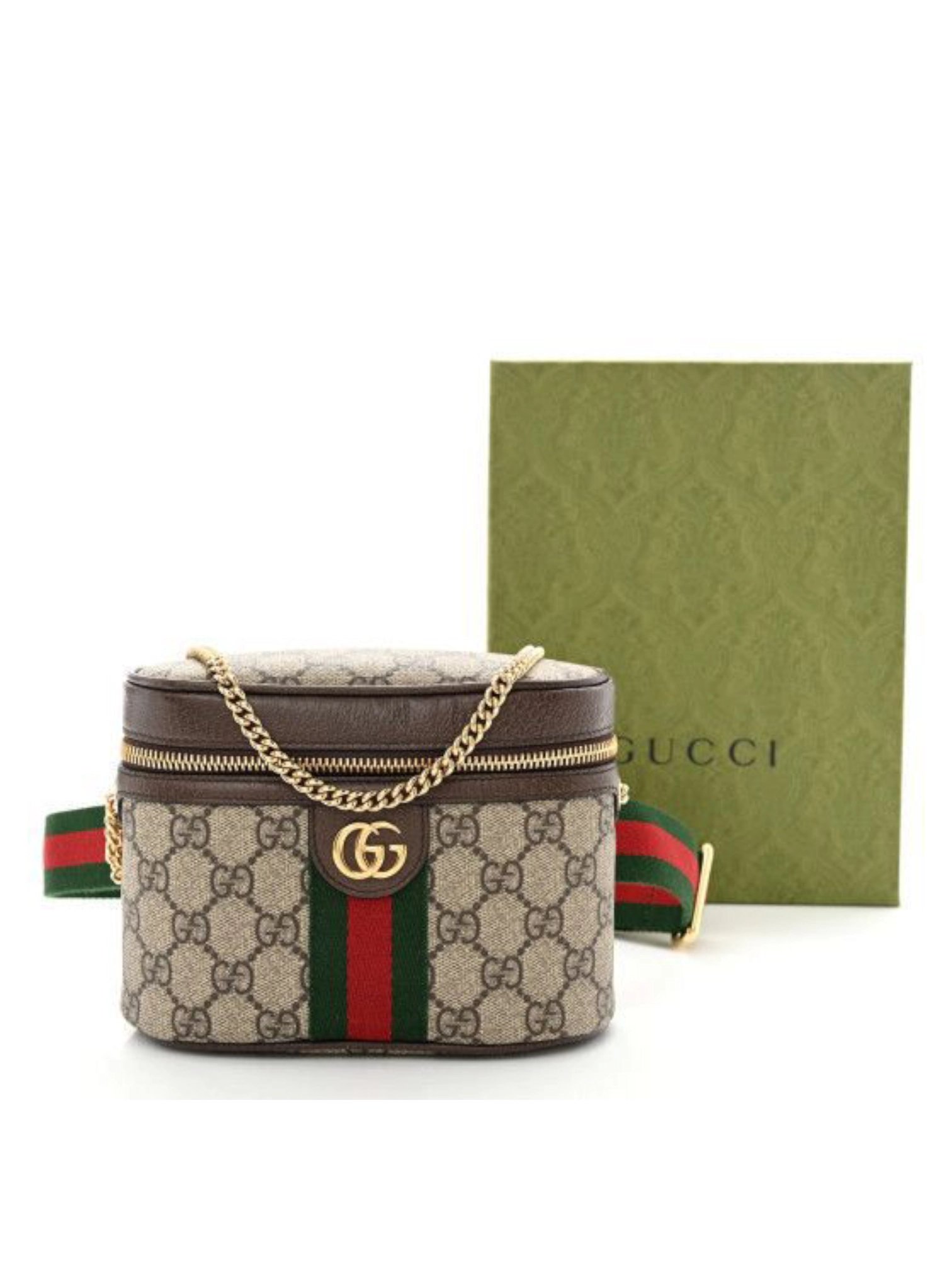 ⁦Gucci 
GG Supreme Monogram Web Ophidia Belt + Brand Box , size 16*12 .. BFR⁩ - الصورة ⁦2⁩