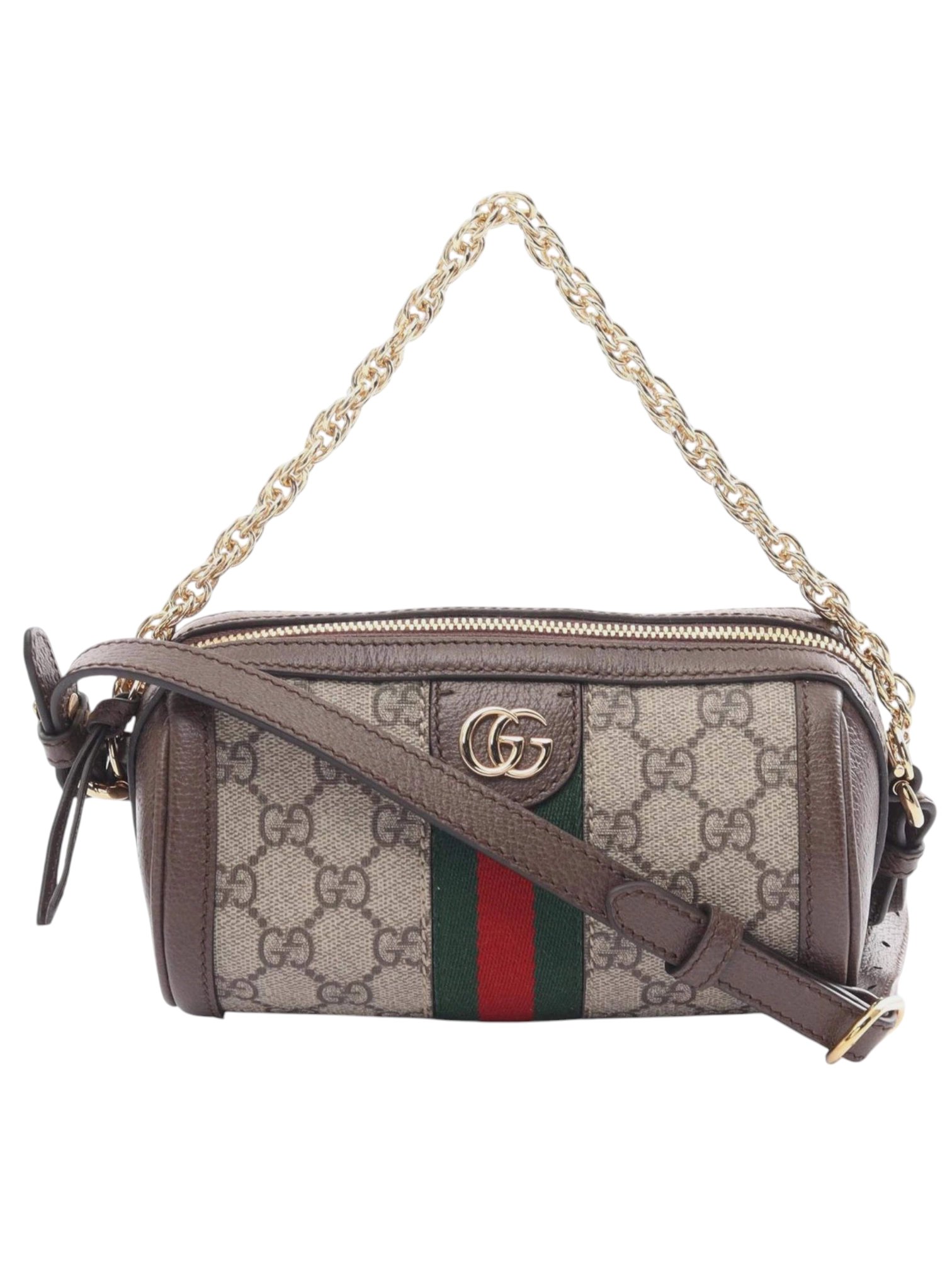 ⁦Gucci Mini Ophidia Gg Supreme Coated Canvas Leather Beige Brown

  + Brand Box , size 15*10 .. BFR⁩ - الصورة ⁦1⁩