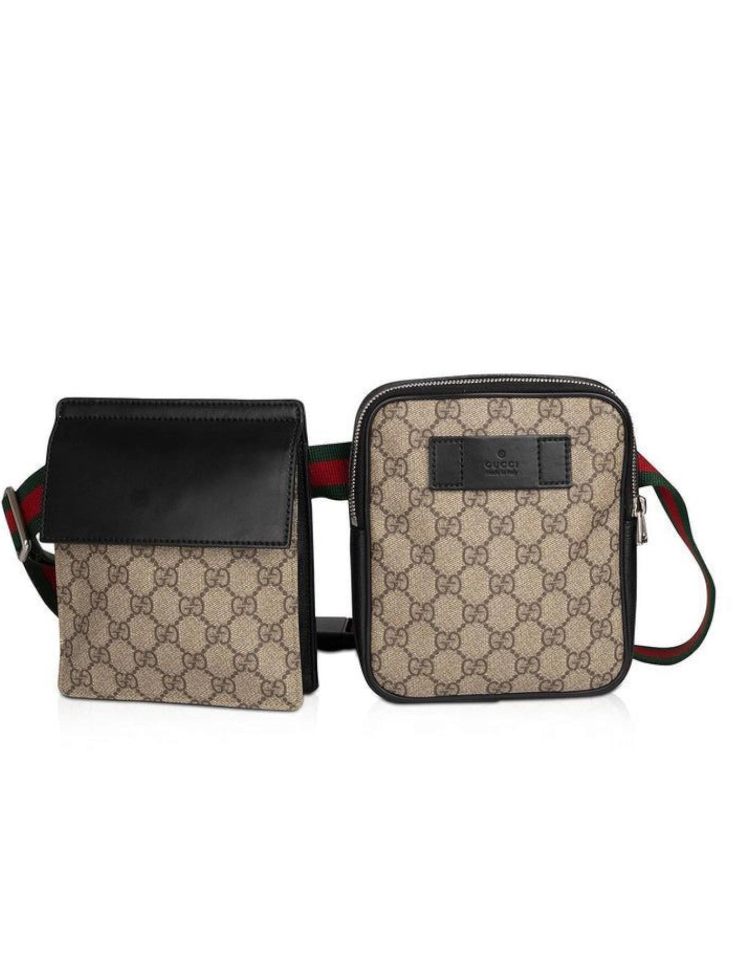 ⁦Gucci 
GG Supreme Monogram Web Belt Bag + Brand Box , size 17*15 .. BFR⁩ - الصورة ⁦2⁩