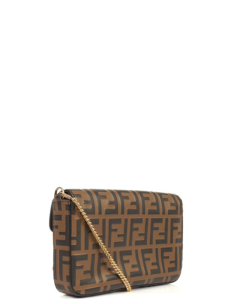 ⁦FENDI Wallet On Chain With Pouches in Zucca FF Leather 

 + Brand Box , size 23*13 .. BFR⁩ - الصورة ⁦3⁩