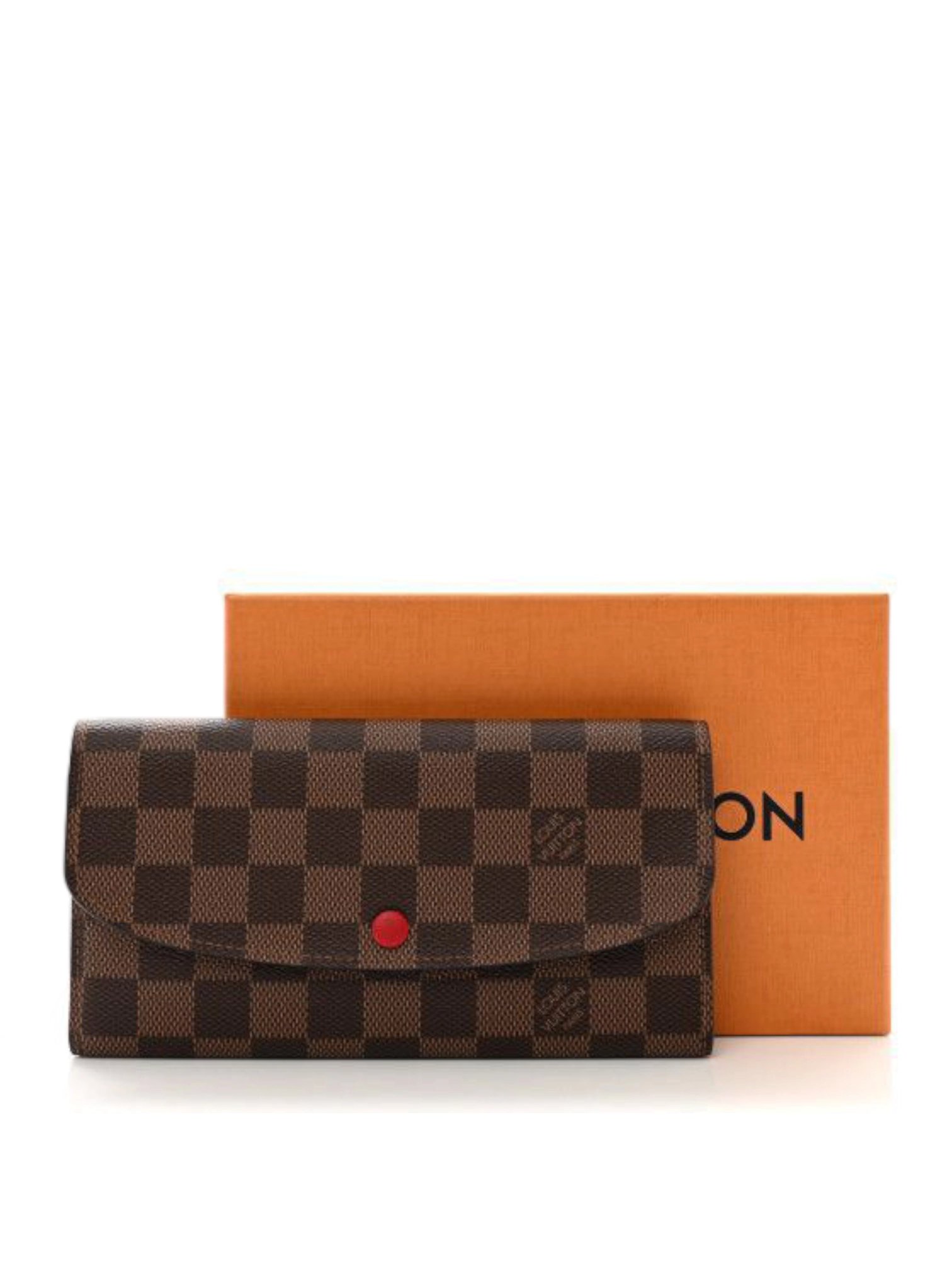 ⁦Louis Vuitton Damier Ebene Emilie Wallet
+ Brand Box⁩ - الصورة ⁦4⁩