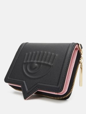 Chiara Ferragni Eye like embossed  wallet On Chain + Brand Box  , size 13*10cm .. EID