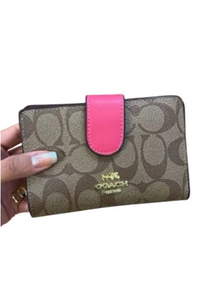 Coach Medium Corner Zip Wallet In Signature Canvas c9+ Brand Box , size 14*10