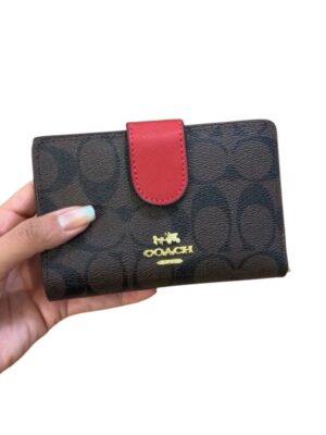 Coach Medium Corner Zip Wallet In Signature Canvas c8 + Brand Box , size 14*10