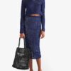 Prada 
Yarn Raffia Effect Crochet Logo Embroidered Beach Tote Bag , size 35*31 - Thumbnail Image 5