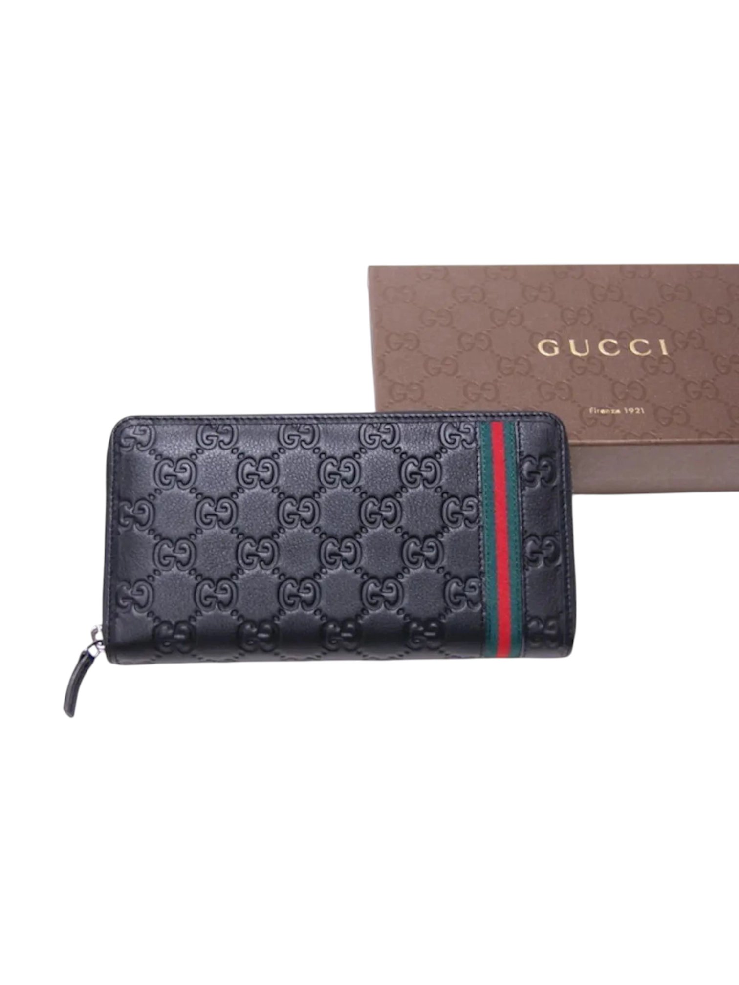 ⁦GUCCI Zip around Wallet + Brand Box , size 19*10⁩ - الصورة ⁦2⁩