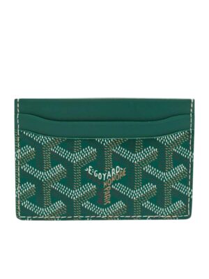 Goyard Green Goyardine Coated Canvas and Leather Saint Sulpice Card Holder+ Brand Box , size 10*8