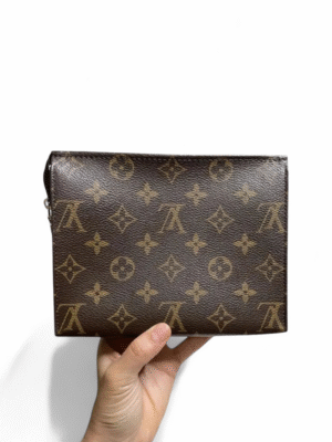 Louis VuittonToiletry clutch 19 Monogram  Cosmetics Pouch Brown + Brand Box , size 19*14