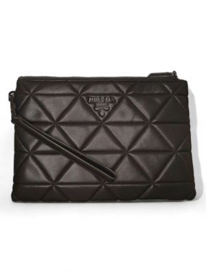 Prada Clutch System Triangle Quilted Pouch Clutch Bag, siz 27*20 + Brand Box