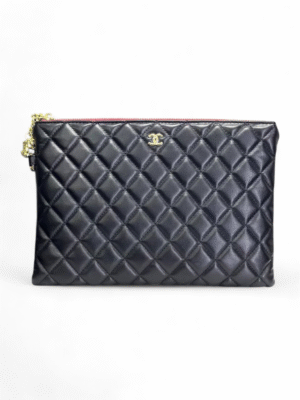 Chanel O Case Matelasse  Clutch  pouch + Brand Box , size 29*20