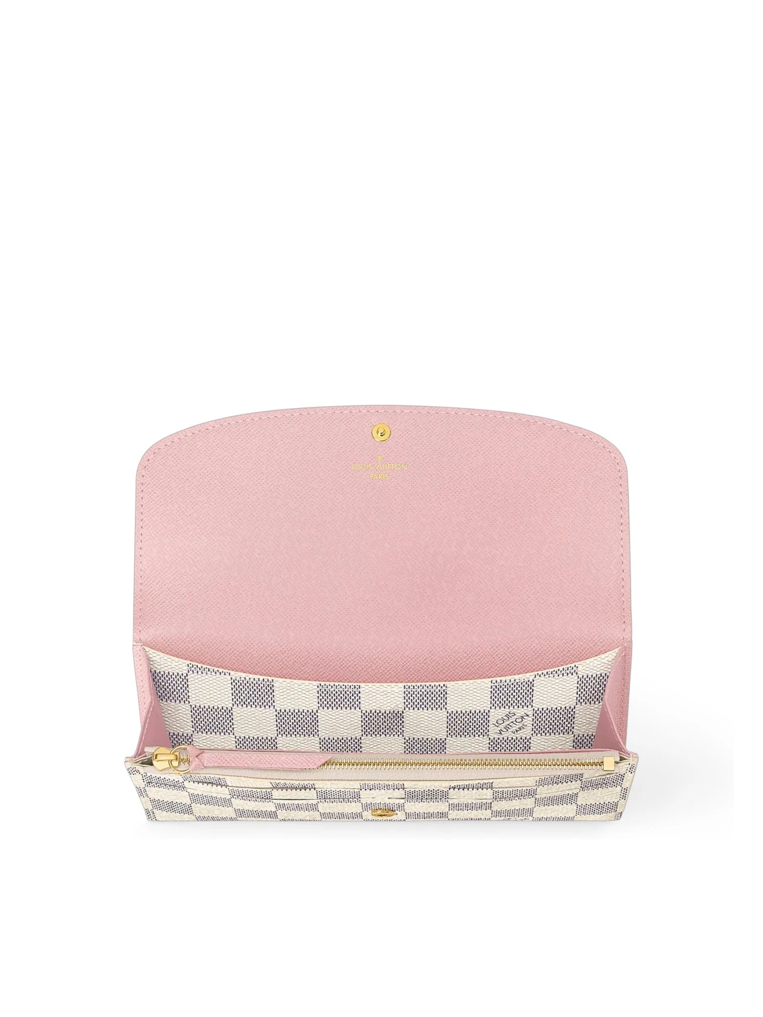 ⁦Louis Vuitton Rose Ballerine Damier Azur  Emilie Wallet
 + Dust cover, size 19*10⁩ - الصورة ⁦7⁩