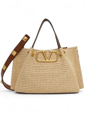 VALENTINO small Rockstud Woven tote   V logo + Dust Cover, Size  30*17