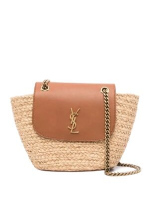 SAINT LAURENT mini manon in raffia
NATUREL AND BRICK , size 27*20