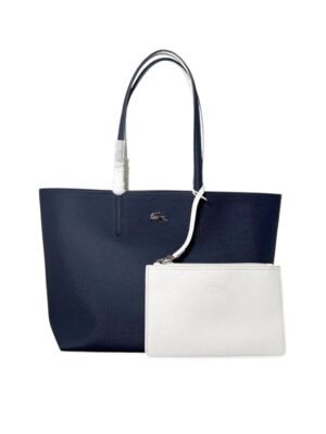 Lacoste Anna Large Reversible Shopping Bag with pouch , size 47*28 Navy